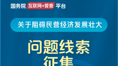 美女老师被扒开双腿呲水国务院“互联网+督查”平台公开征集阻碍民营经济发展壮大问题线索